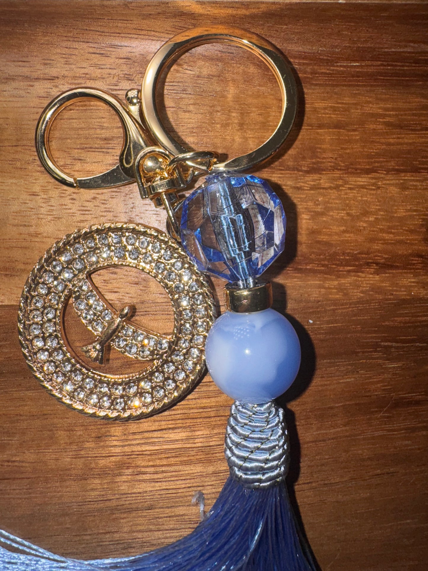 Light Blue Pompom Keychain