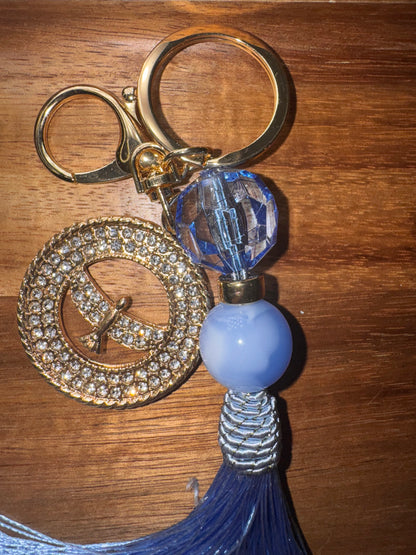 Light Blue Pompom Keychain