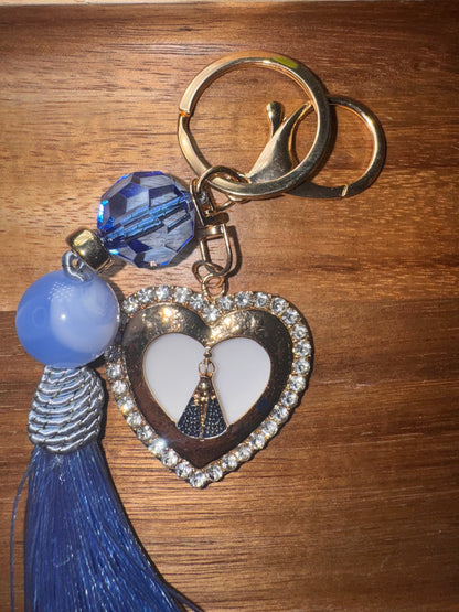 Light Blue Pompom Keychain