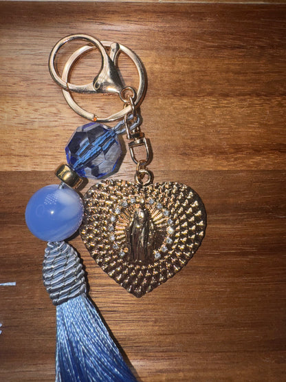 Light Blue Pompom Keychain