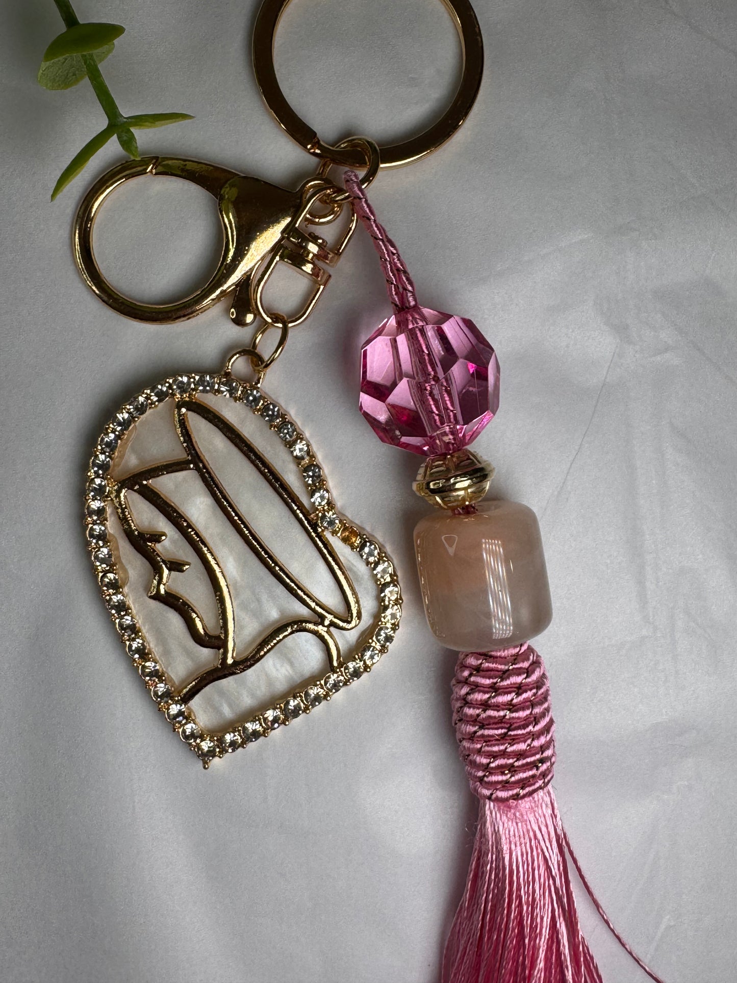 Pink Pompom Keychain