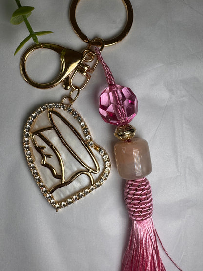 Pink Pompom Keychain