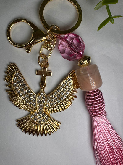 Pink Pompom Keychain
