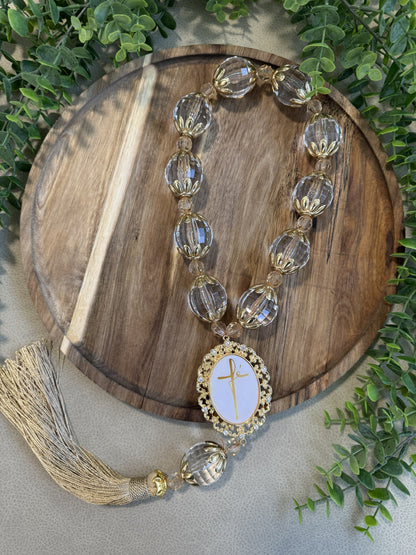 Faith Decorative Necklace with the Lord's Prayer – Elegance and Devotion