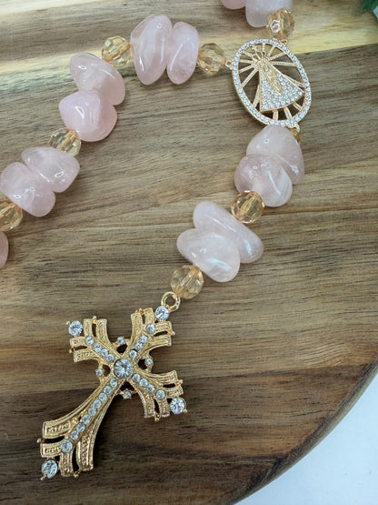 Colar de Mesa Nossa Senhora Aparecida - Pedra Natural