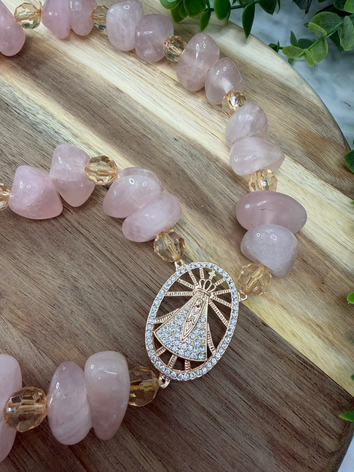 Colar de Mesa Nossa Senhora Aparecida - Pedra Natural