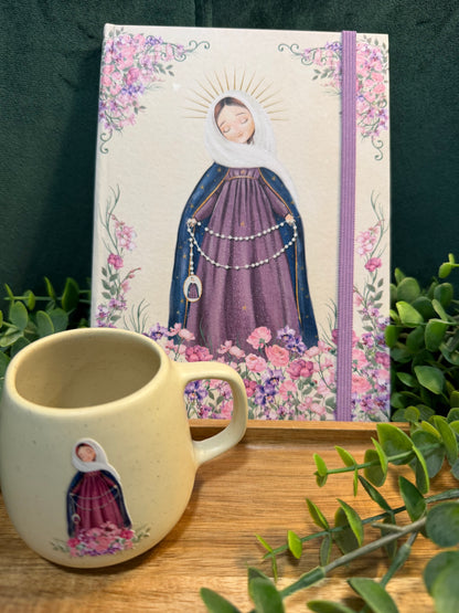 Kit Devocional Mariano – Bloco de Escrita + Xícara