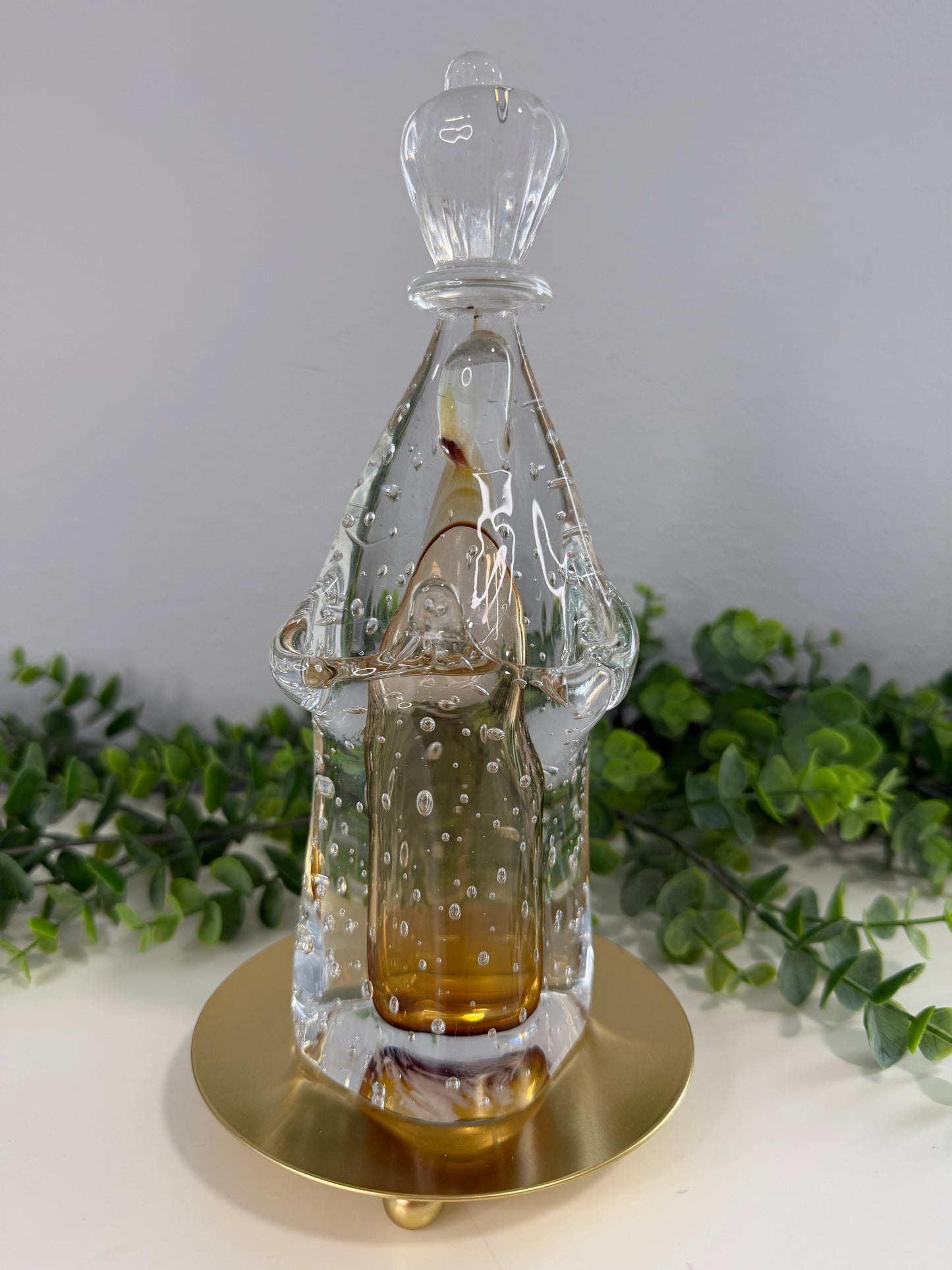 Nossa Senhora de Fátima em Murano – Âmbar Translúcido | 23 cm