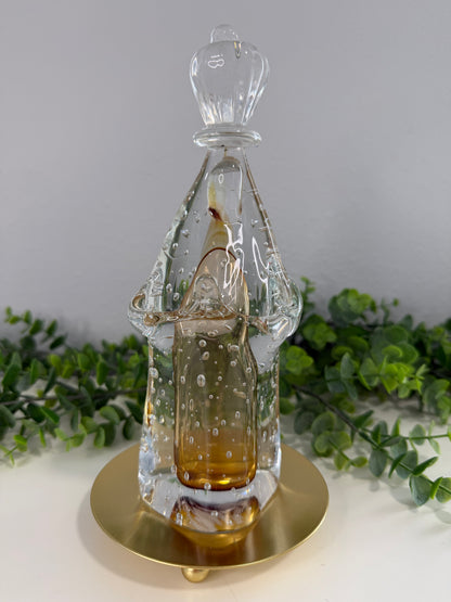 Nossa Senhora de Fátima em Murano – Âmbar Translúcido | 23 cm