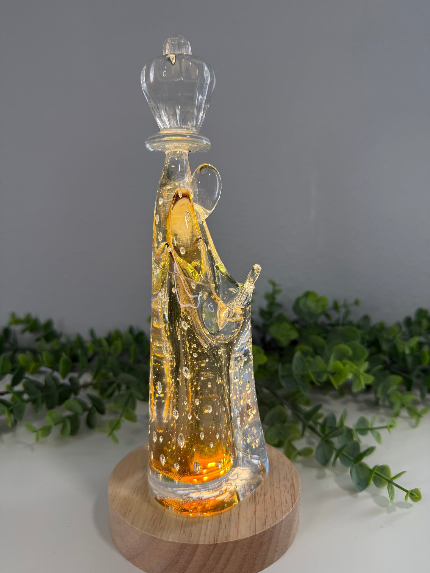 Nossa Senhora de Fátima em Murano – Âmbar Translúcido | 23 cm