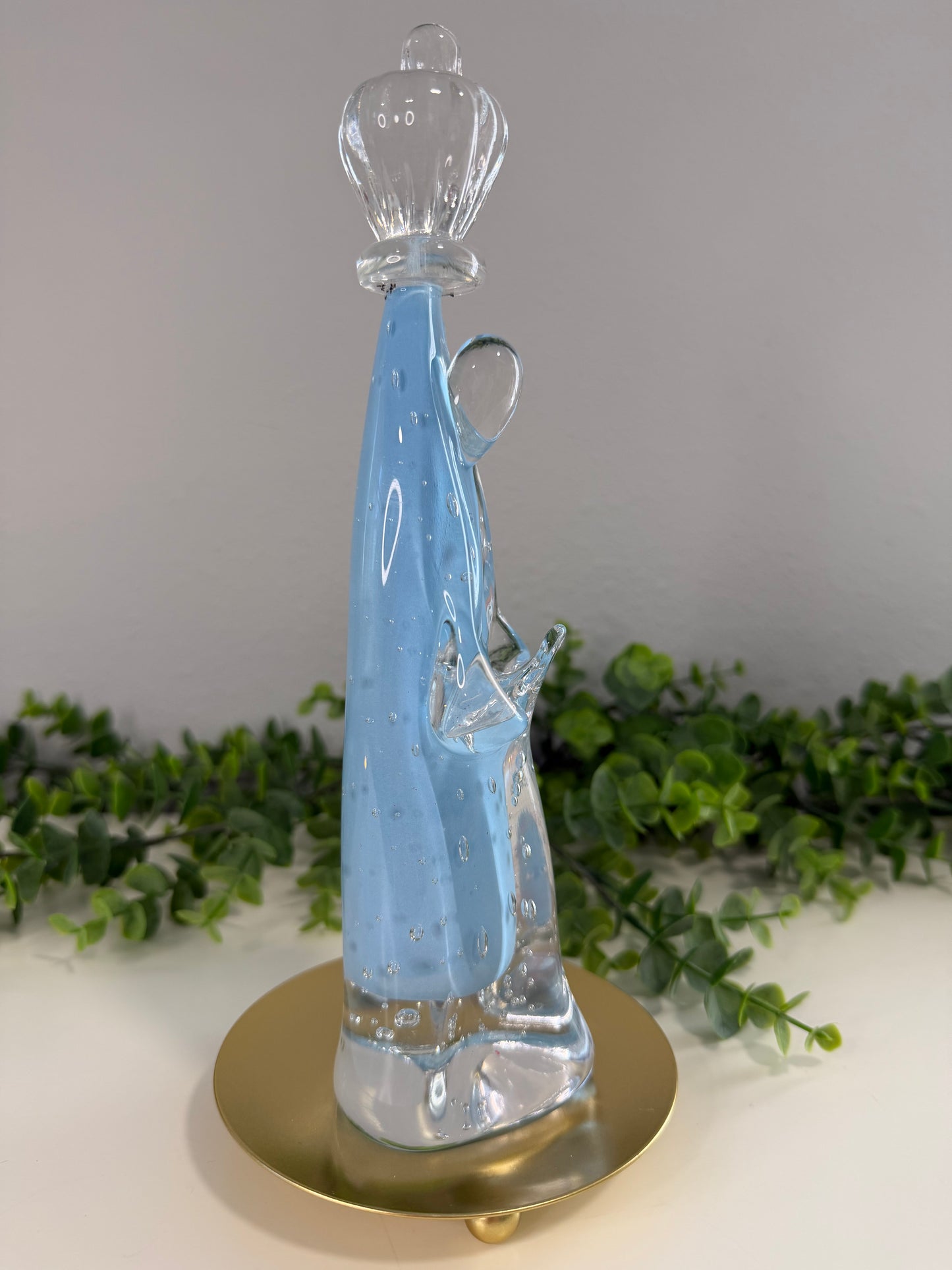 Nossa Senhora de Fátima em Murano – Azul Leitoso | 25 cm