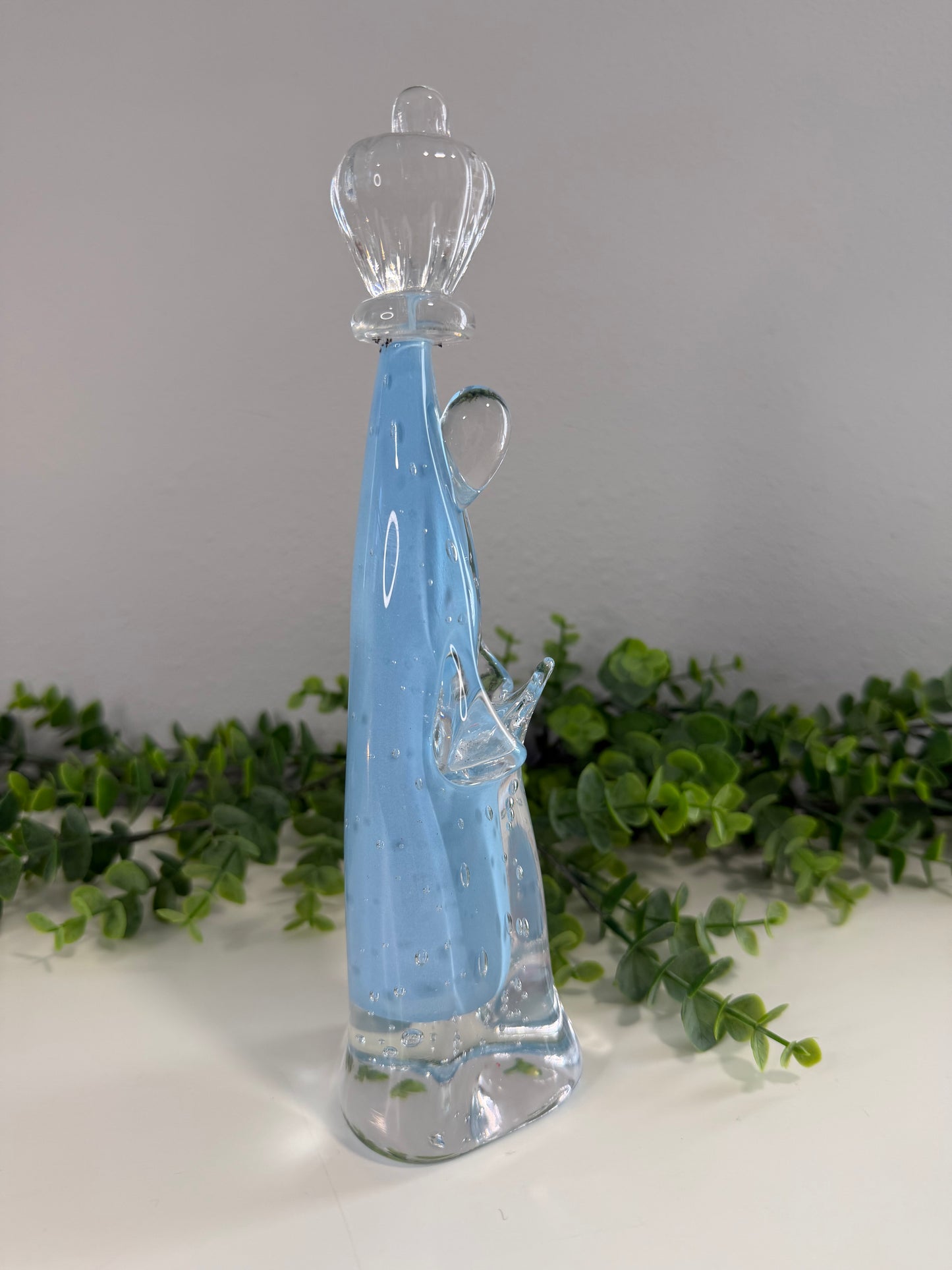 Nossa Senhora de Fátima em Murano – Azul Leitoso | 25 cm