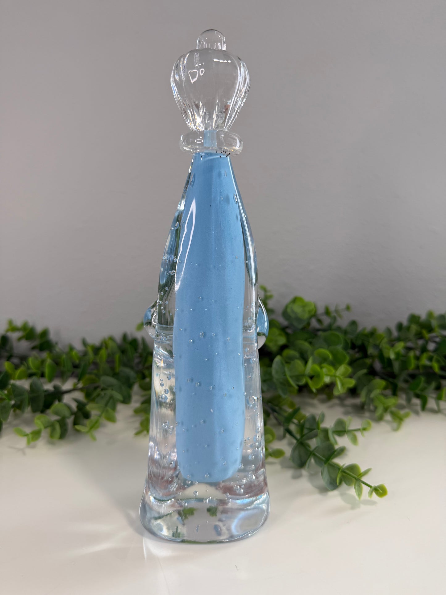 Nossa Senhora de Fátima em Murano – Azul Leitoso | 25 cm