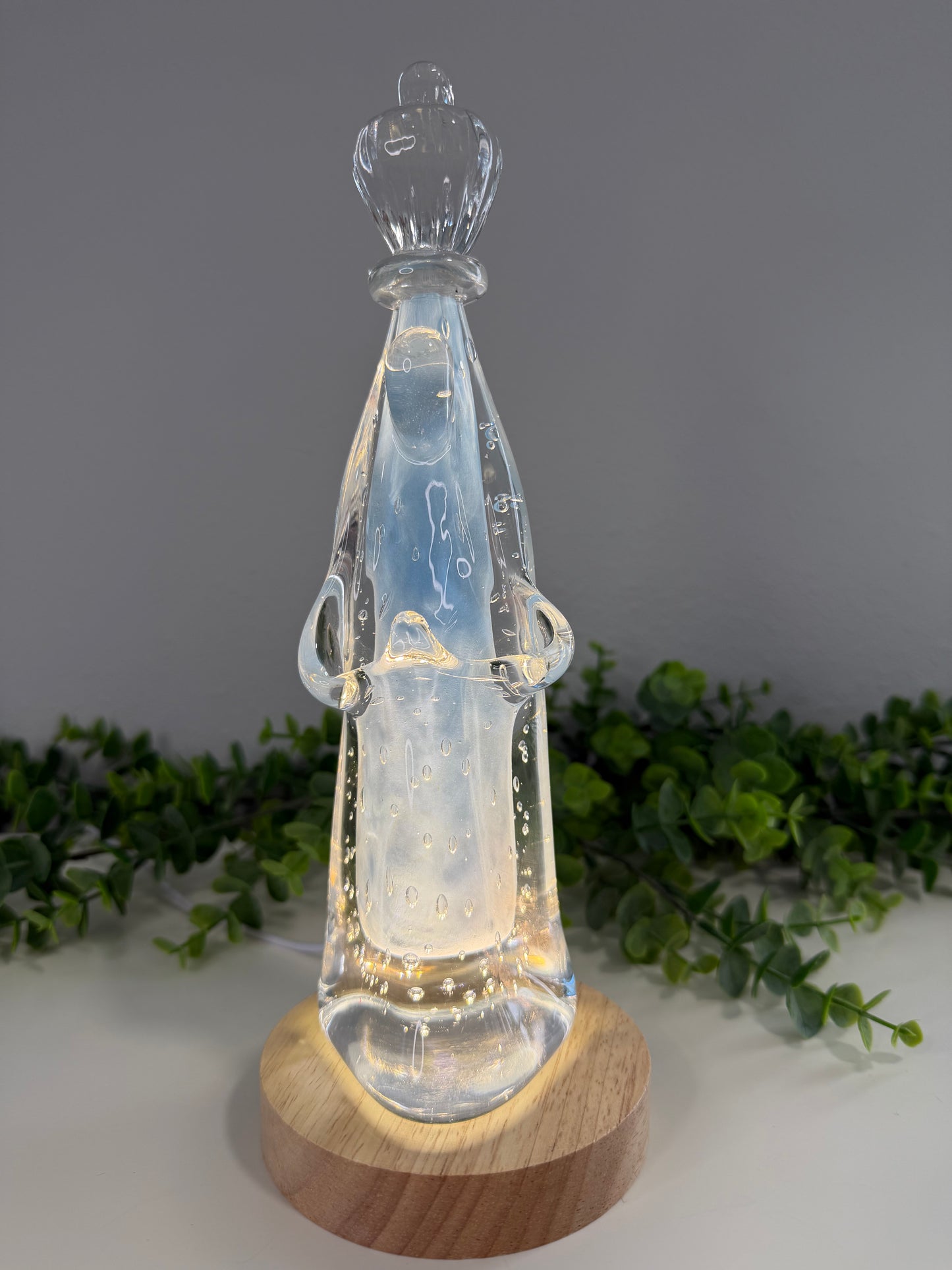 Nossa Senhora de Fátima em Murano – Azul Leitoso | 25 cm