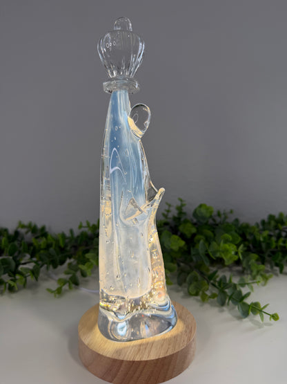 Nossa Senhora de Fátima em Murano – Azul Leitoso | 25 cm