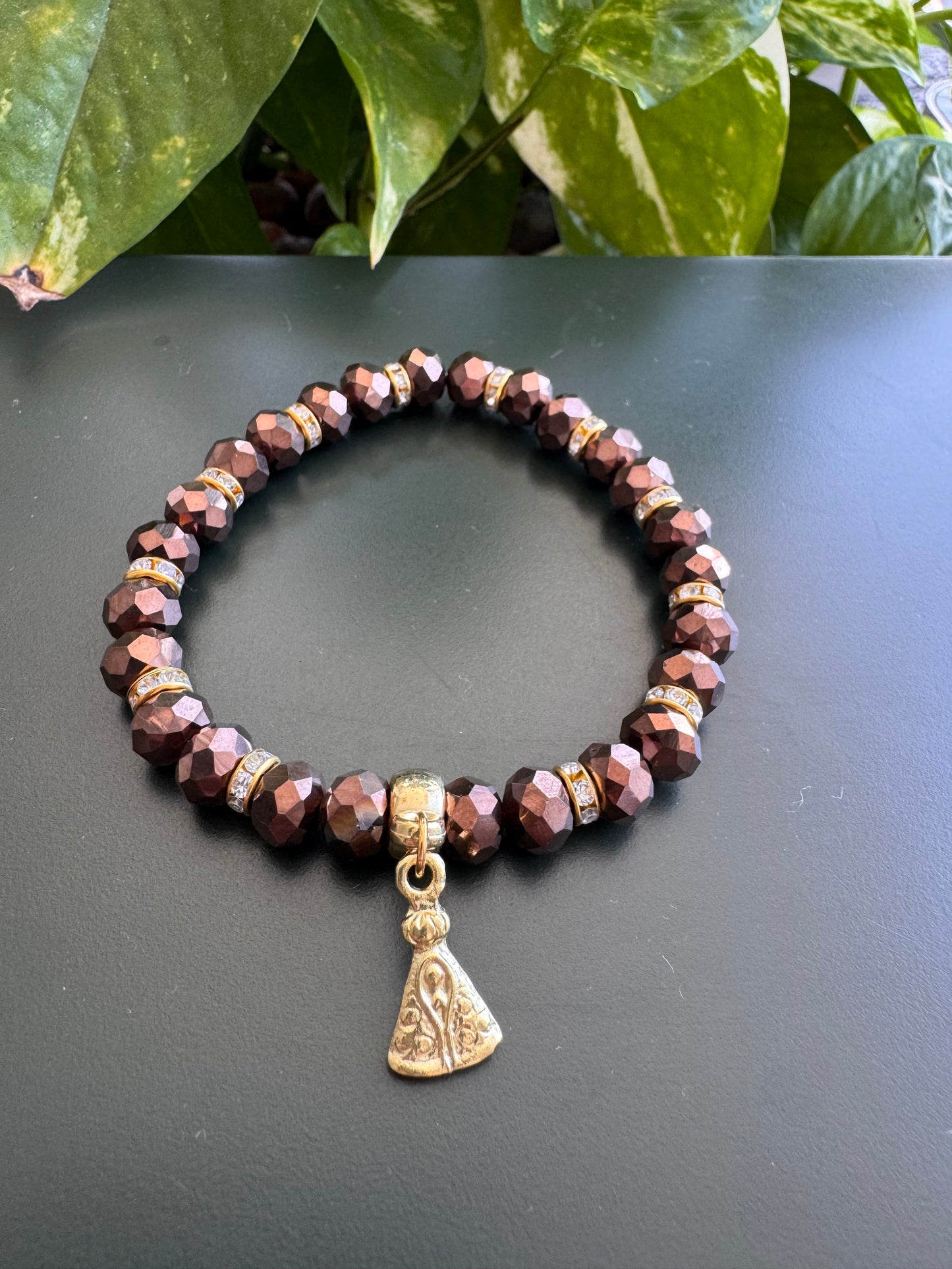 Crystal Bracelet with Religious Pendant