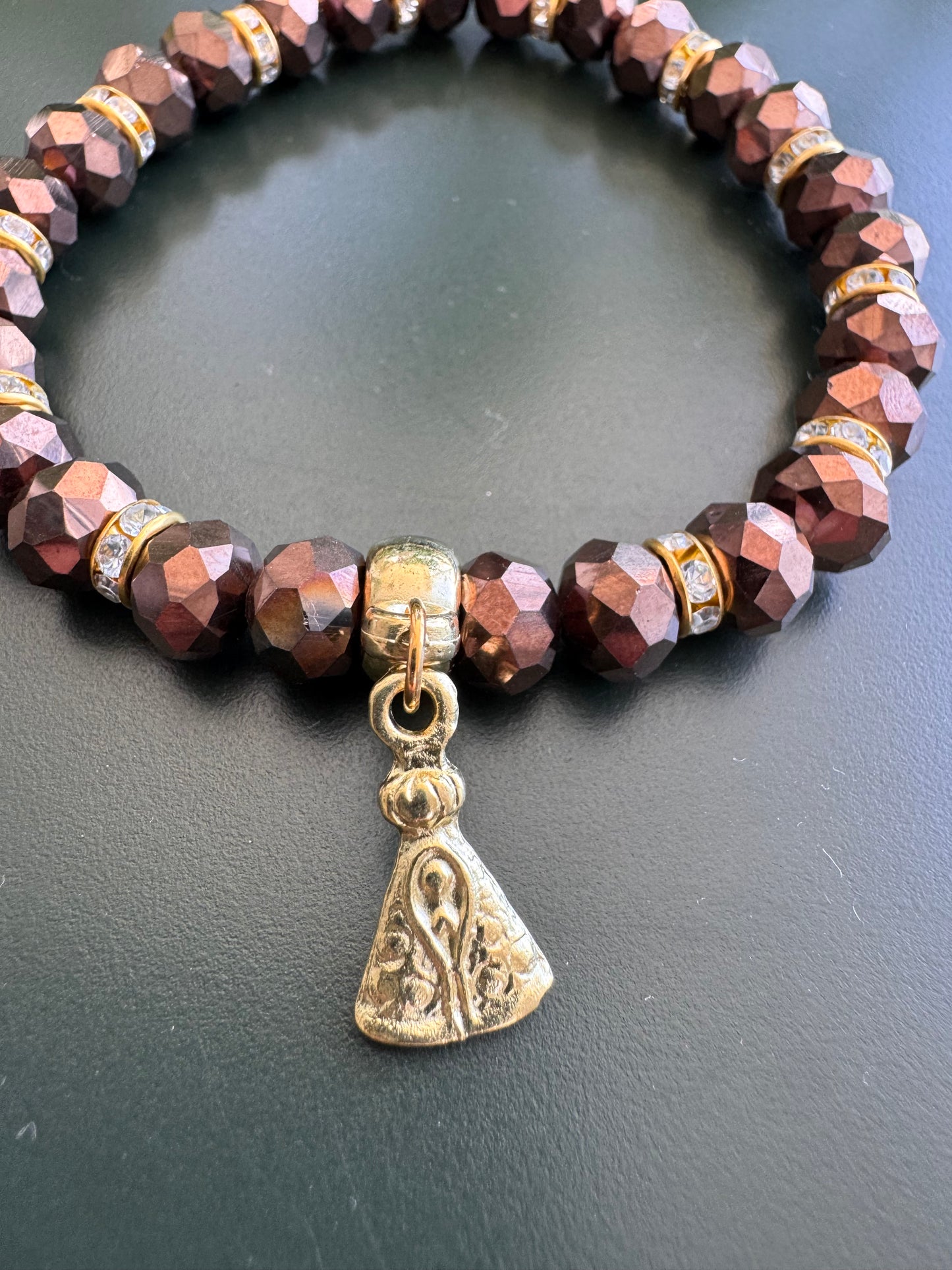Crystal Bracelet with Religious Pendant