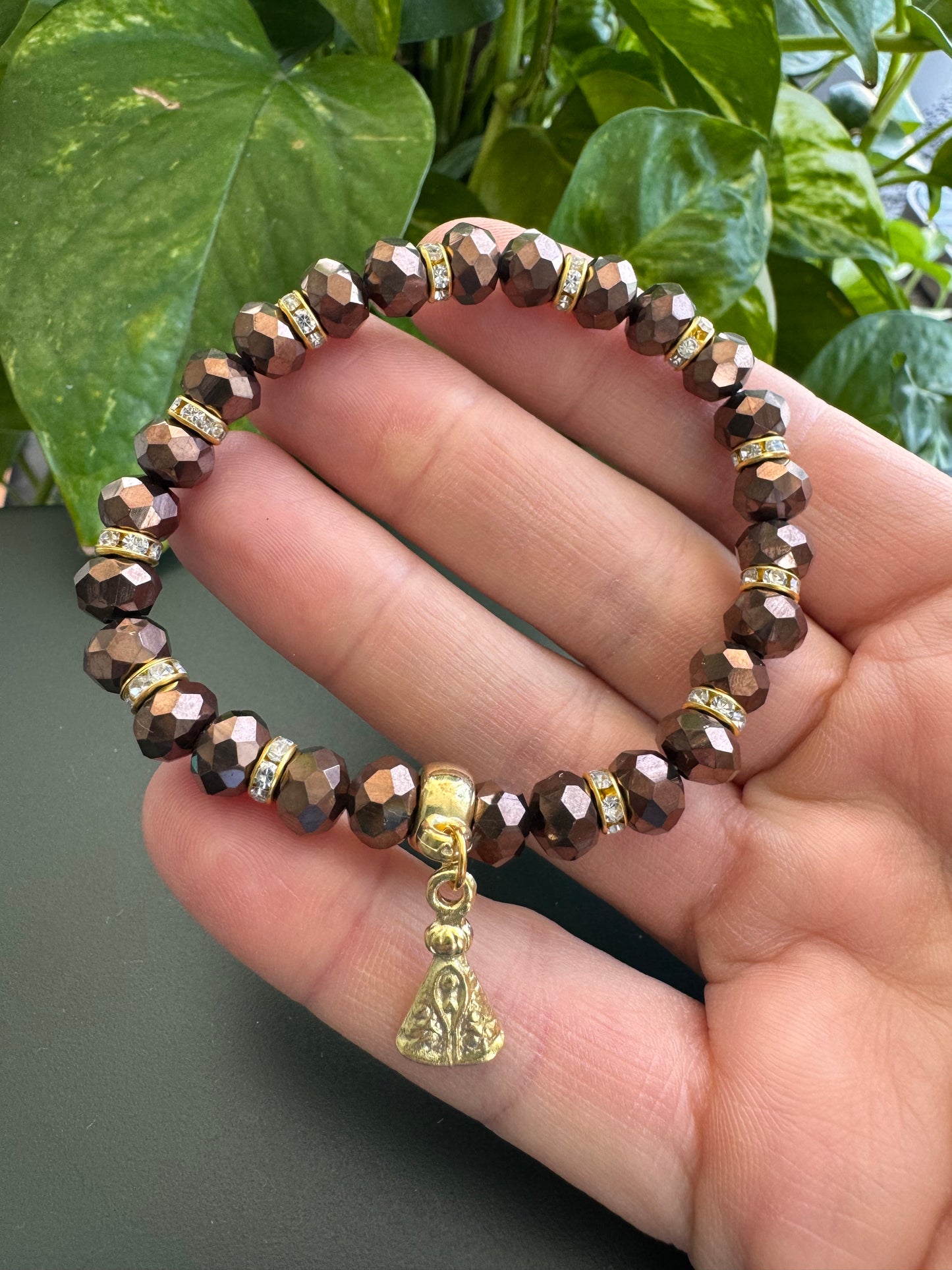 Crystal Bracelet with Religious Pendant