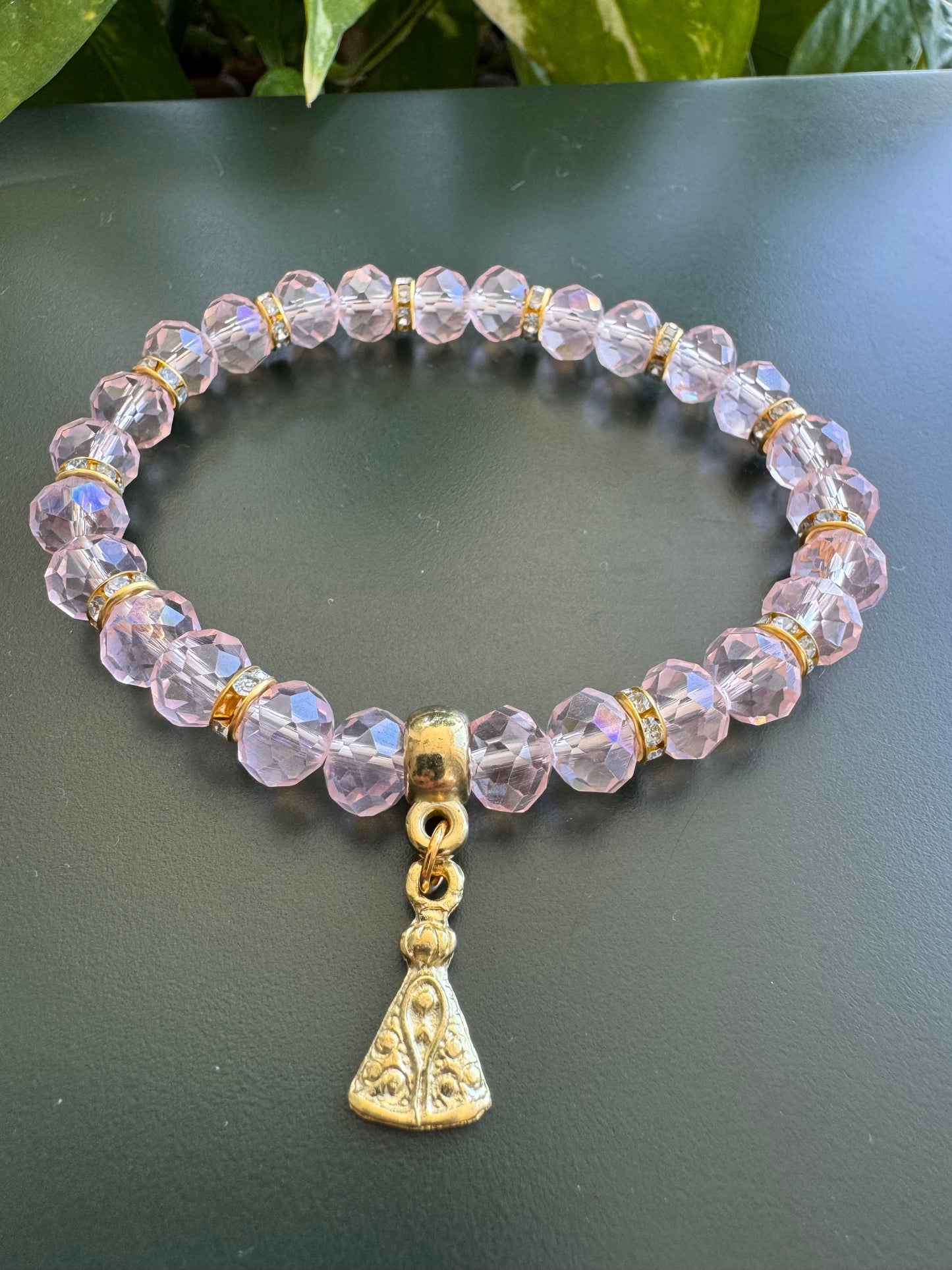 Crystal Bracelet with Religious Pendant