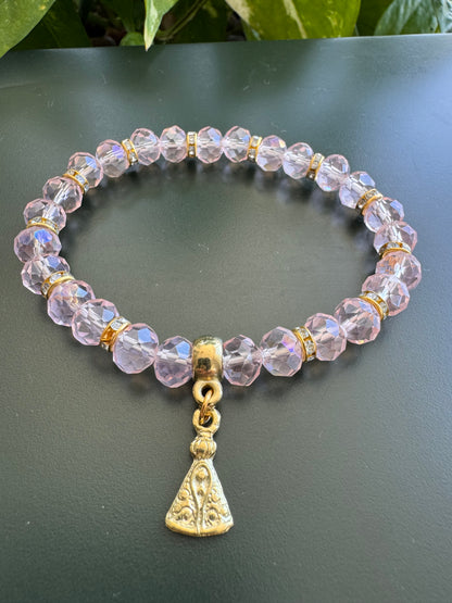 Crystal Bracelet with Religious Pendant