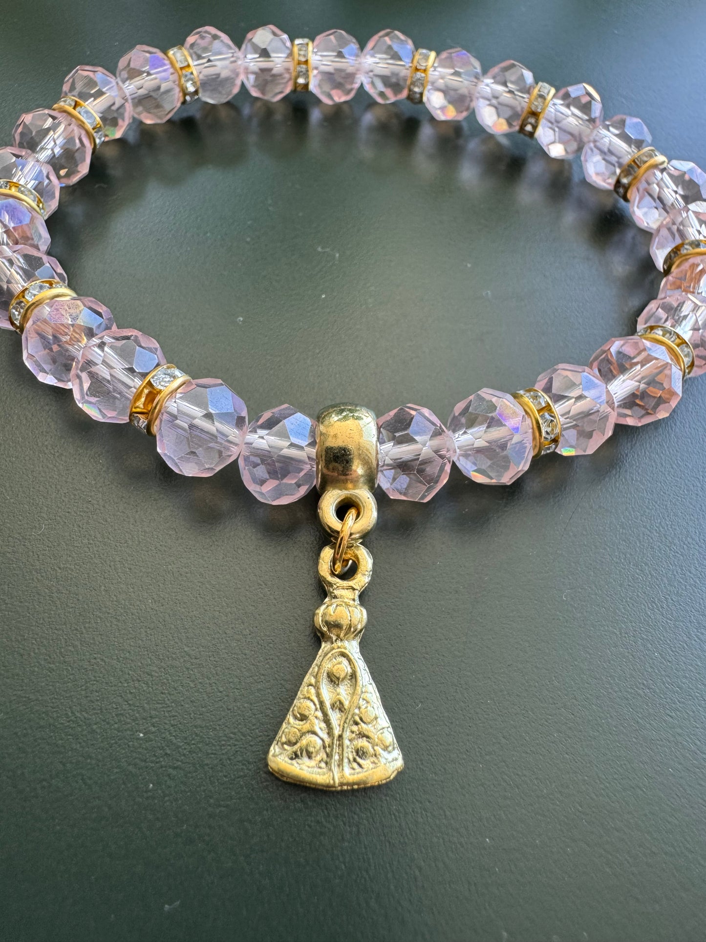 Crystal Bracelet with Religious Pendant