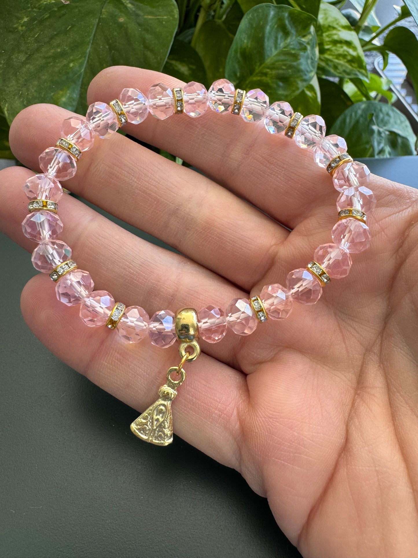 Crystal Bracelet with Religious Pendant