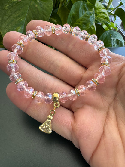 Crystal Bracelet with Religious Pendant