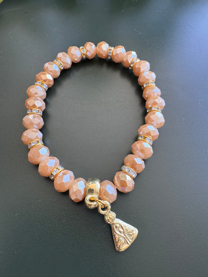 Crystal Bracelet with Religious Pendant