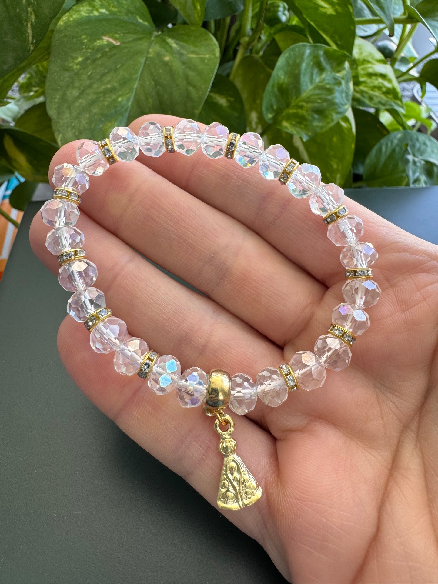 Crystal Bracelet with Religious Pendant