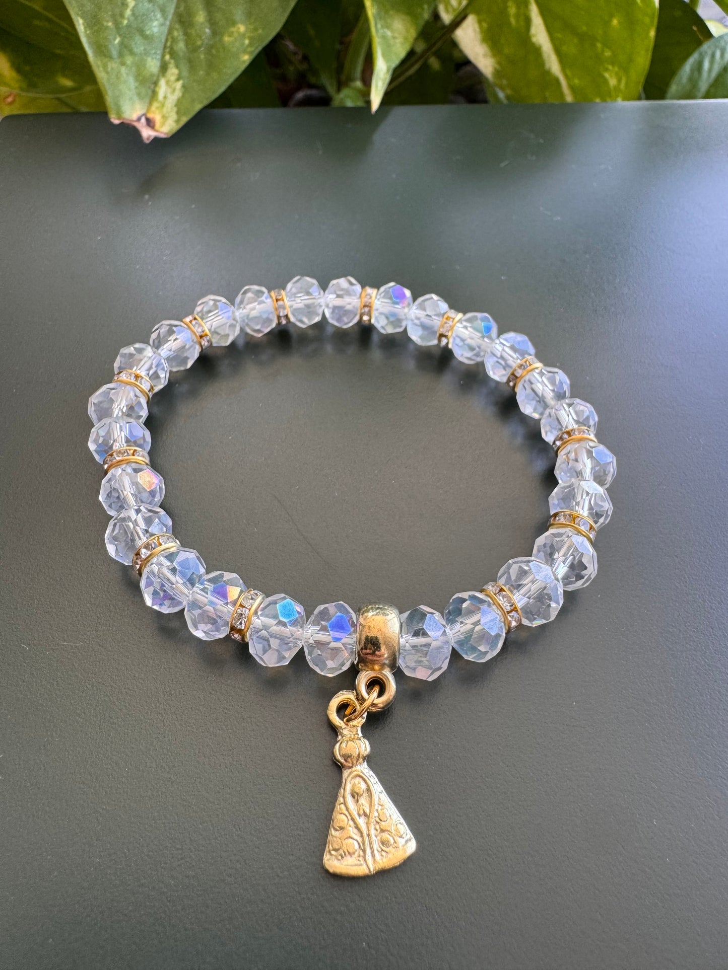 Crystal Bracelet with Religious Pendant