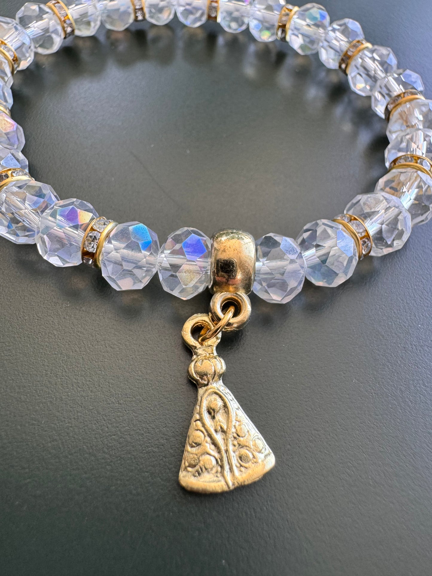 Crystal Bracelet with Religious Pendant