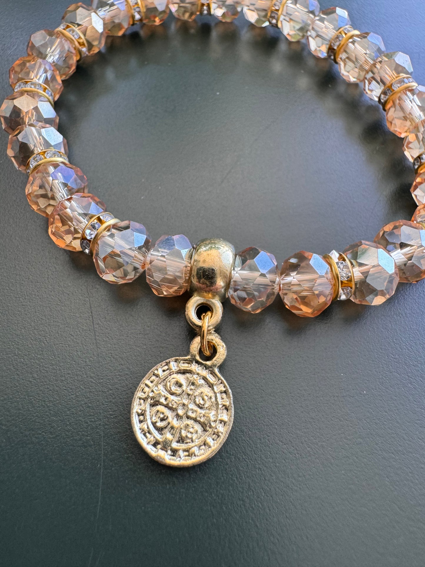 Crystal Bracelet with Religious Pendant