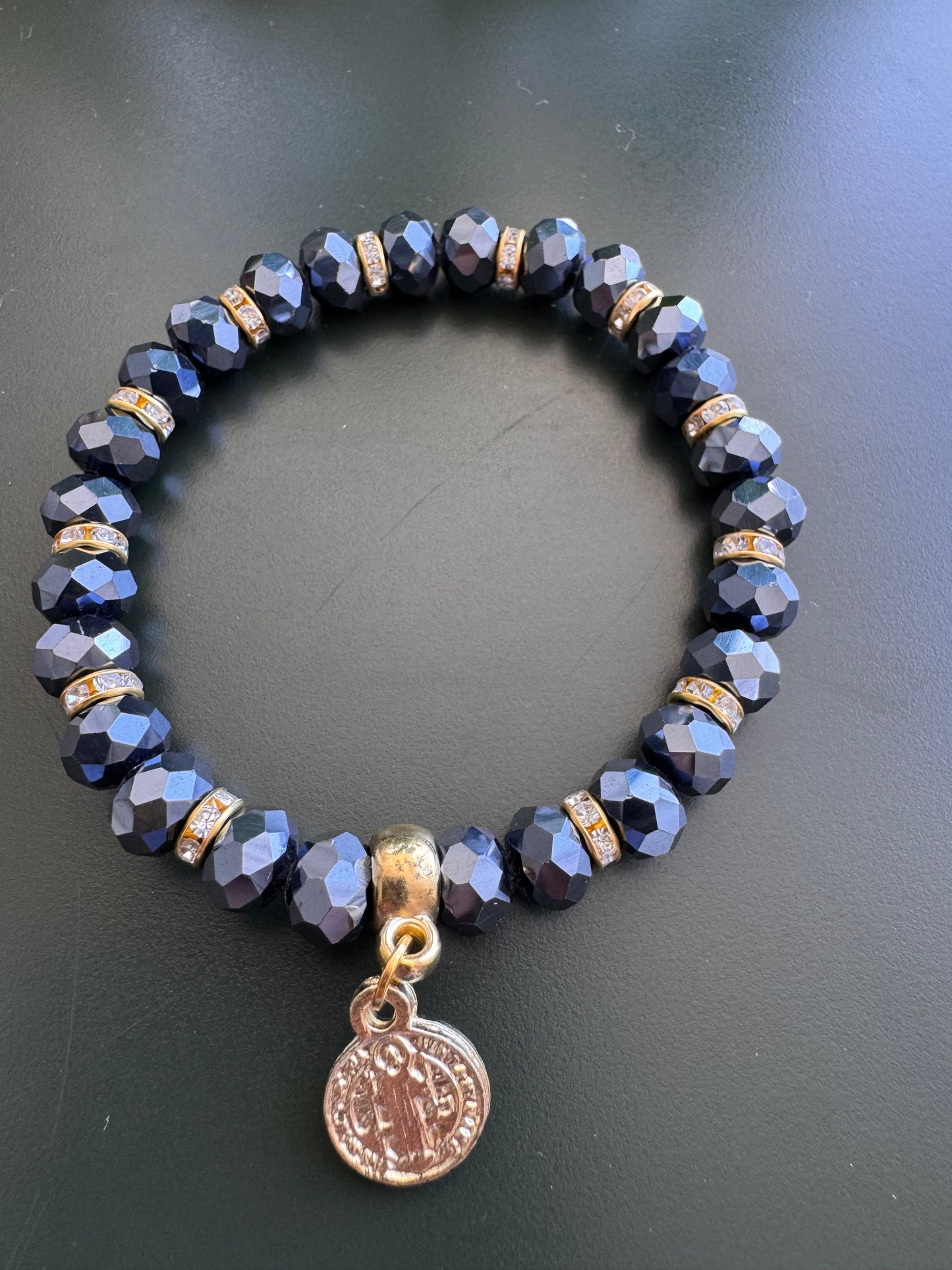 Crystal Bracelet with Religious Pendant