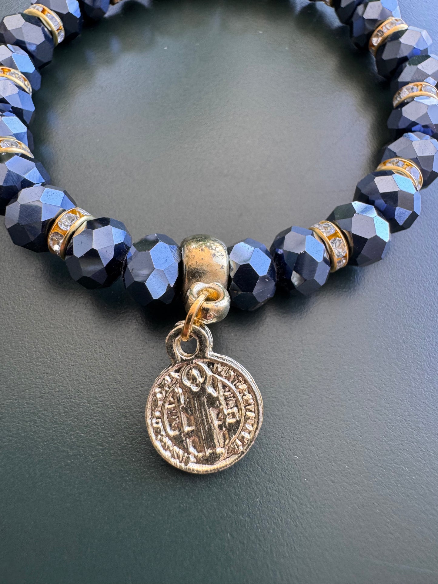 Crystal Bracelet with Religious Pendant