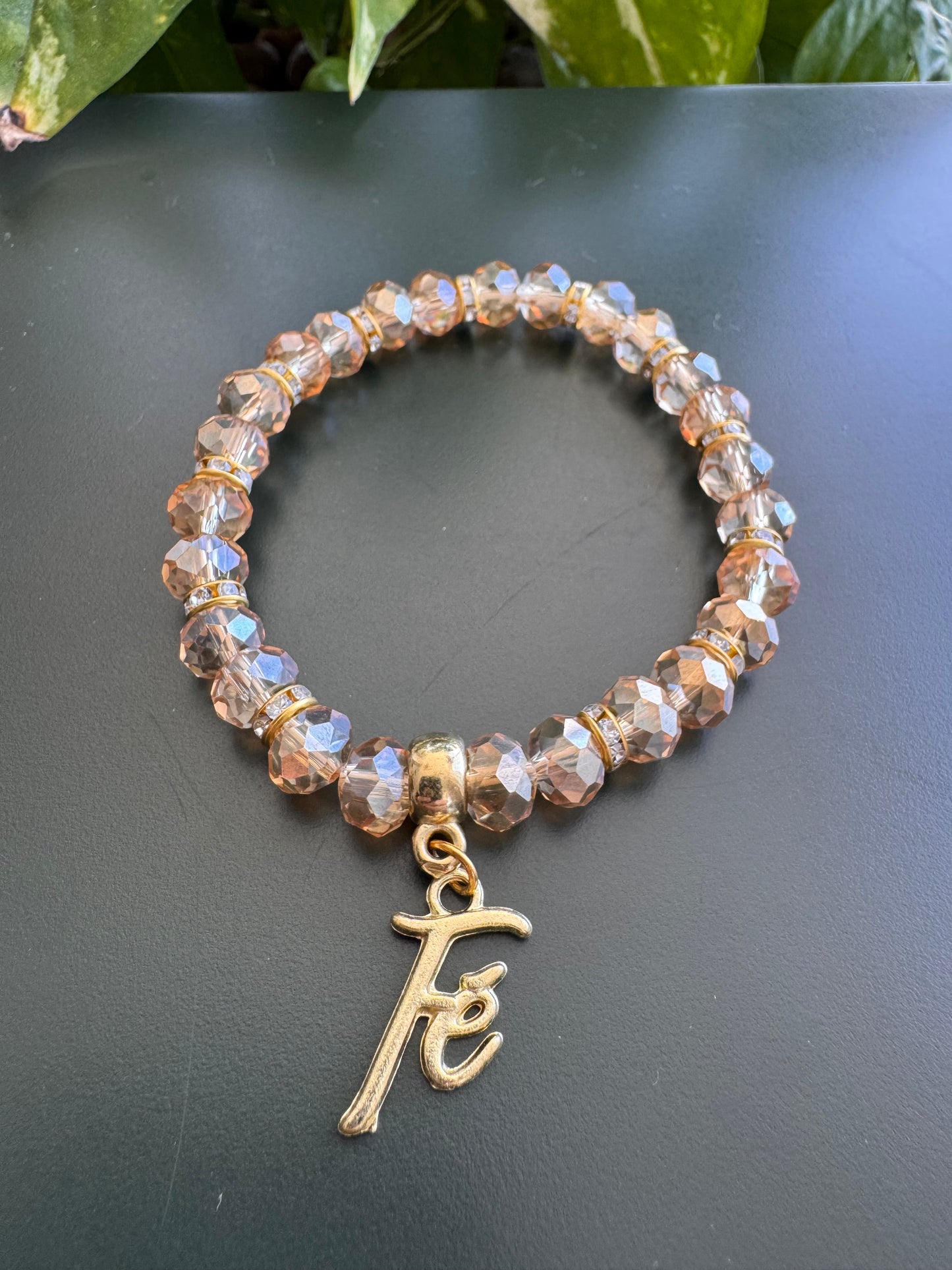 Crystal Bracelet with Religious Pendant
