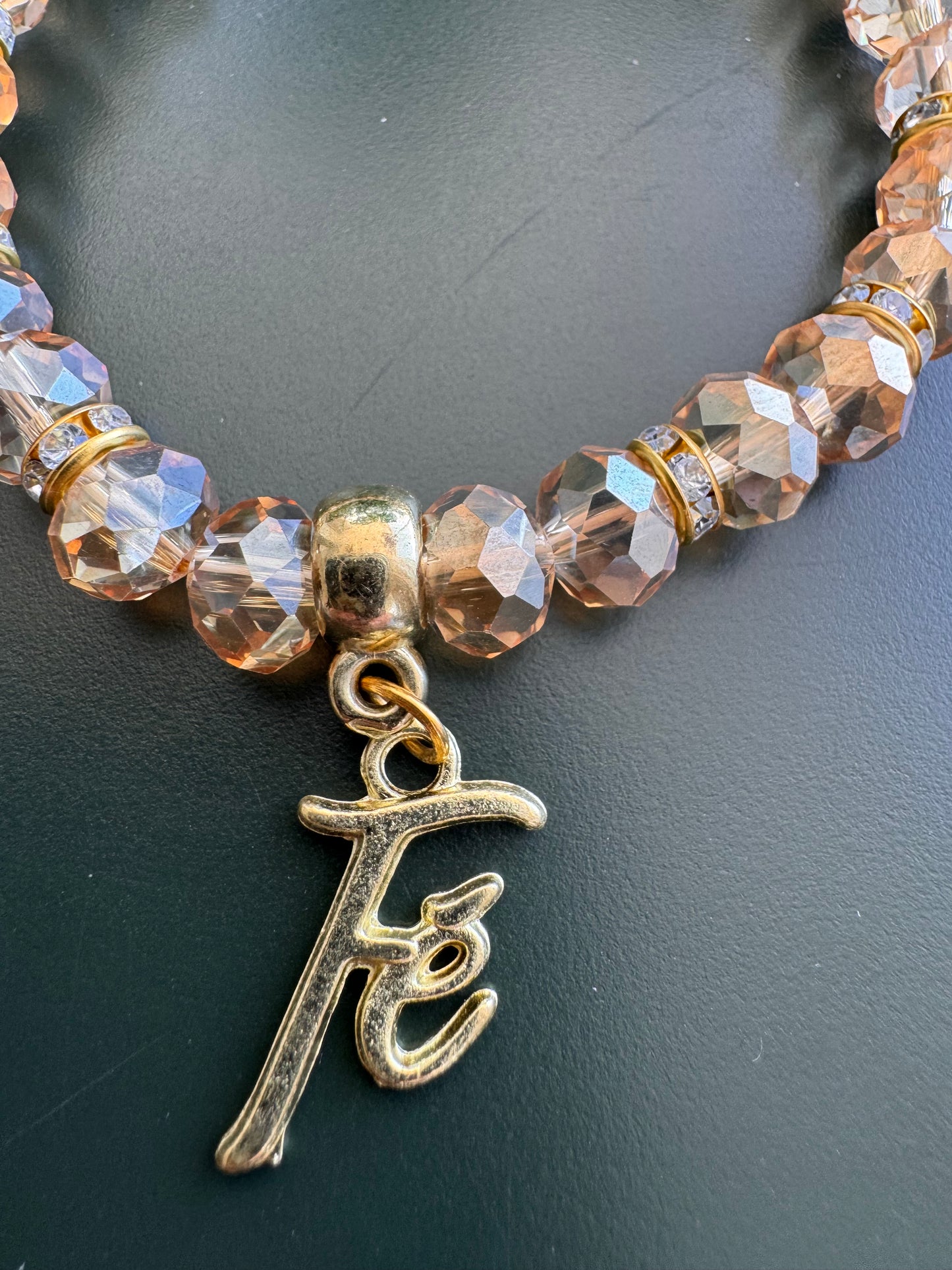 Crystal Bracelet with Religious Pendant