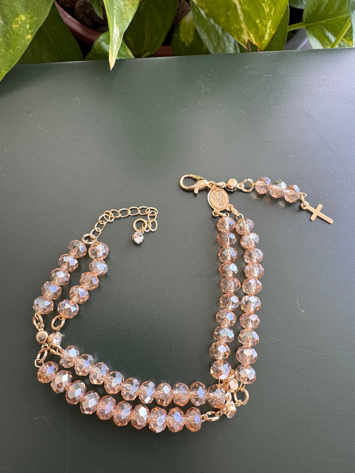 Mini Crystal Rosary Bracelet – Various Colors