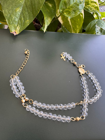 Mini Crystal Rosary Bracelet – Various Colors