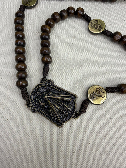Rosario Jesús Misericordioso en Madera Oscura