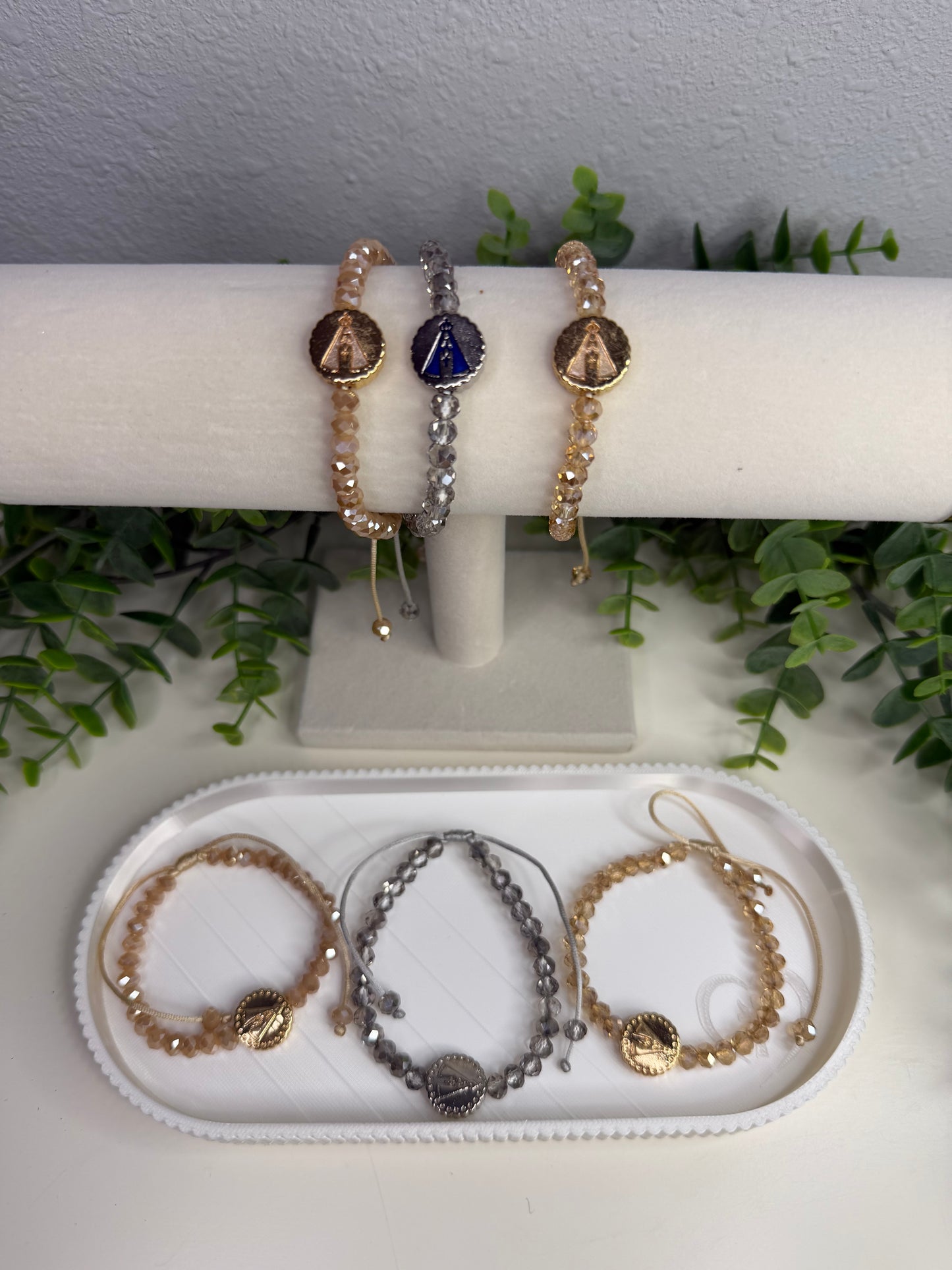 Pulseira Ajustável Nossa Senhora Aparecida em Cristais