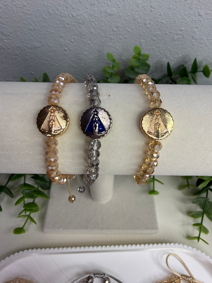 Pulseira Ajustável Nossa Senhora Aparecida em Cristais