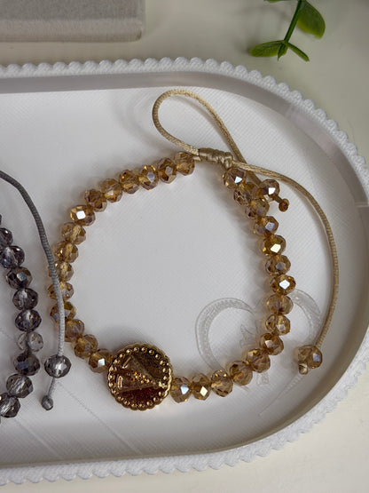 Pulseira Ajustável Nossa Senhora Aparecida em Cristais