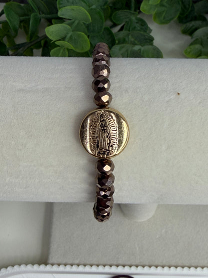 Pulseira Ajustável Nossa Senhora de Guadalupe em Cristais