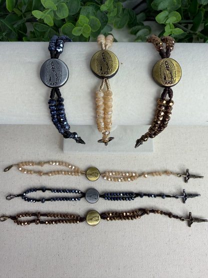 Pulseira Terço Nossa Senhora de Guadalupe com Cristais