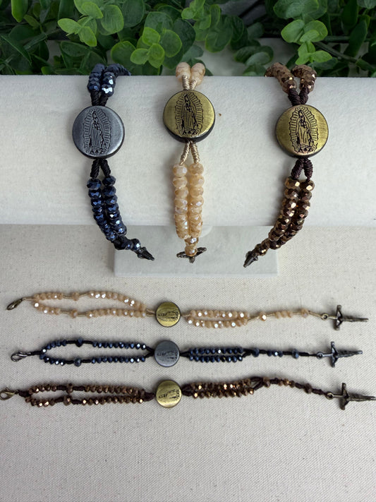 Pulseira Terço Nossa Senhora de Guadalupe com Cristais