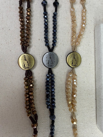 Pulseira Terço Nossa Senhora de Guadalupe com Cristais