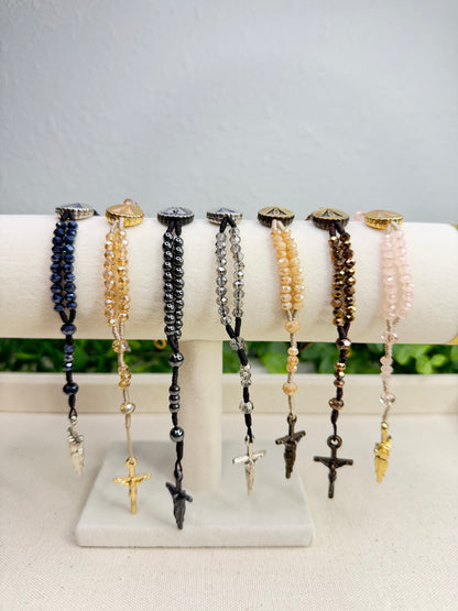 Pulseira Terço Nossa Senhora Aparecida com Cristais