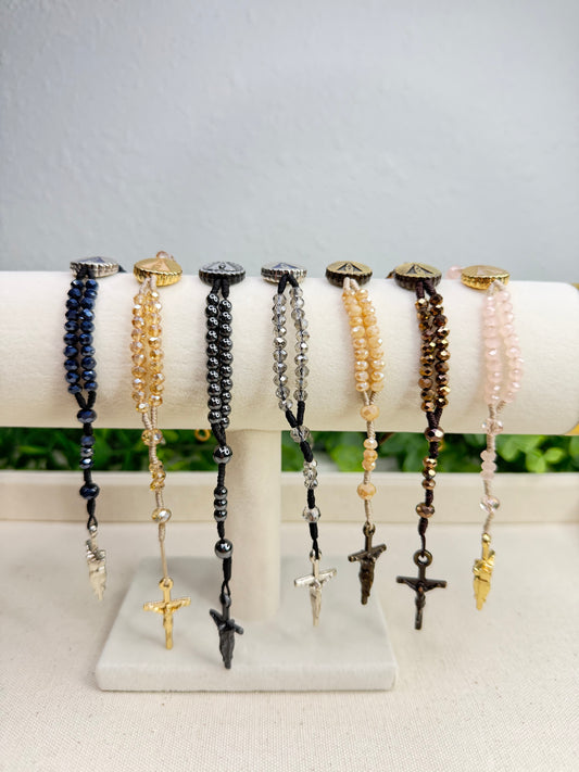Pulseira Terço Nossa Senhora Aparecida com Cristais