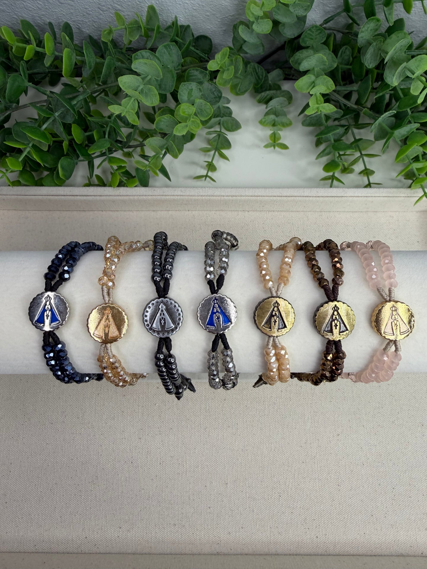 Pulseira Terço Nossa Senhora Aparecida com Cristais