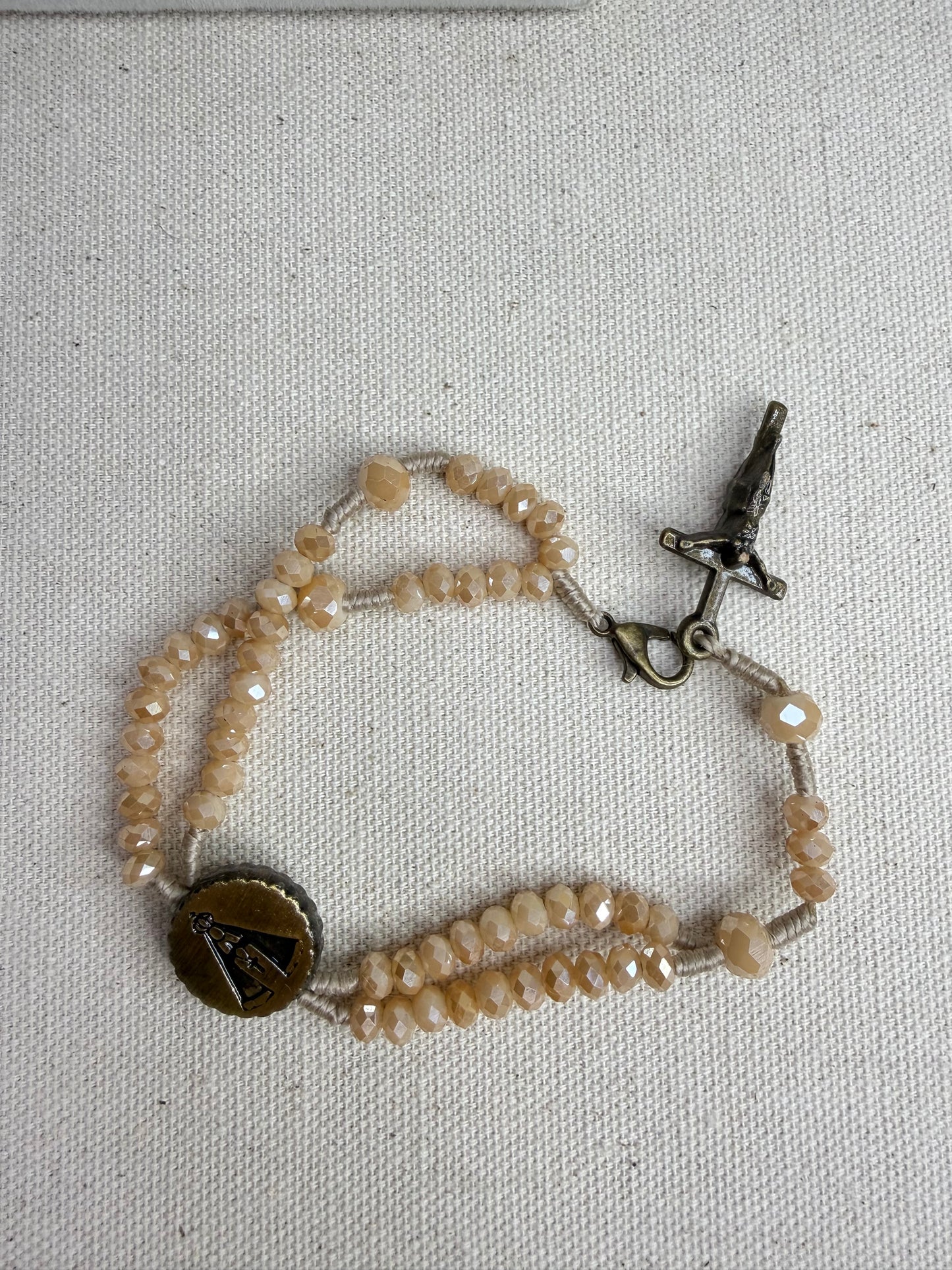 Pulseira Terço Nossa Senhora Aparecida com Cristais